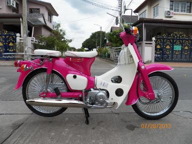 12.C90ถังแยก..สีชมพูเหลือบม่วง..โครงเดิมๆ+เครื่อง90คัมต้อม+ทะเบียน+ชุดโอน..ราคา 26,000 บาท