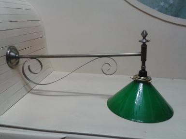 Brass wall lamp size deep 50 cm. shade wide 24 cm.