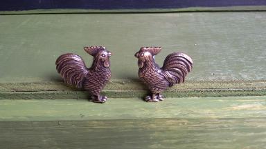 Chicken Brass handle Item code N.173 price per set size 48 x 46 x deep 20 mm.