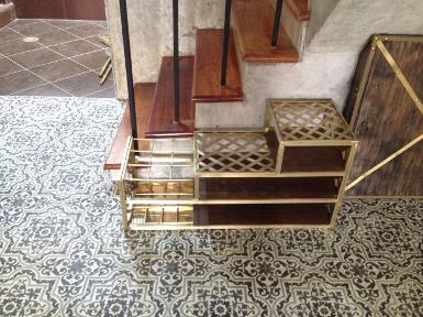 Brass Shelf Item code BS001G size long 1 m.wide 35 cm.