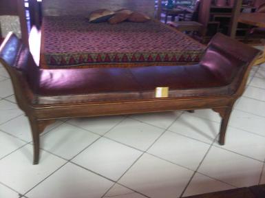 ฺBench BL100 teak wood with leather