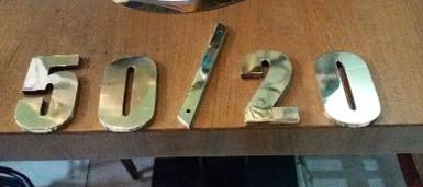 Letter Brass size high 9 cm Thickness 5 mm. we make to order & make to design