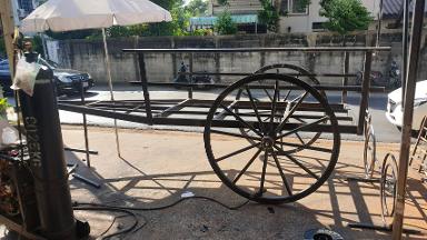 Carriage use decoration resort or home.iron with wood.