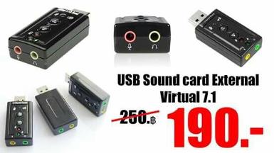 USB External Sound Card 3D 7.1 Channel ซาว์ดการ์ดยูเอสบี